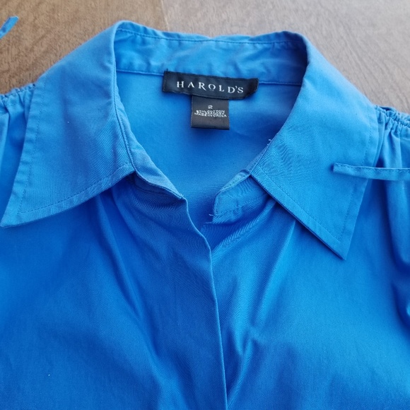 Harold's 2 Blue Button Up Sleeveless Top … - Picture 4 of 6